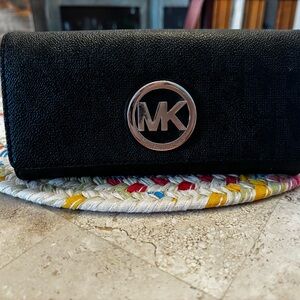 Michael Kors Black Saffiano Leather Logo Wallet